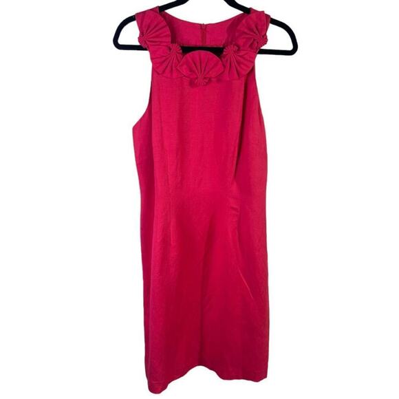 Jessica Howard Linen Sleeveless Midi Dress Accent Collar Size 14 New With Tags - Picture 1 of 10